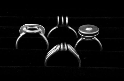 Art Deco inspired silver ring jewelry collection. 
