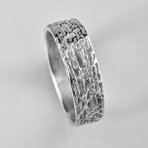 Coconut Husk Silver Band